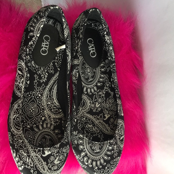 Cato black & White Print Ballet Shoes.NWOT - Picture 7 of 8